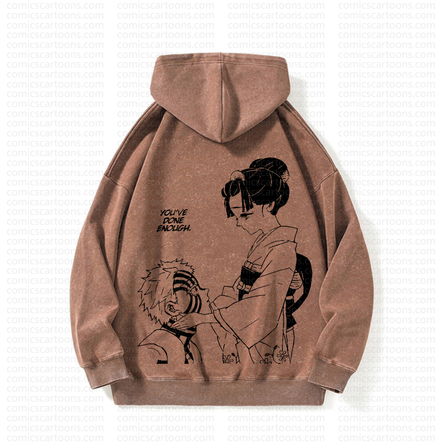 Unisex Anime Graphic Streetwear Vintage Washed Hoodie | Demon Slayer