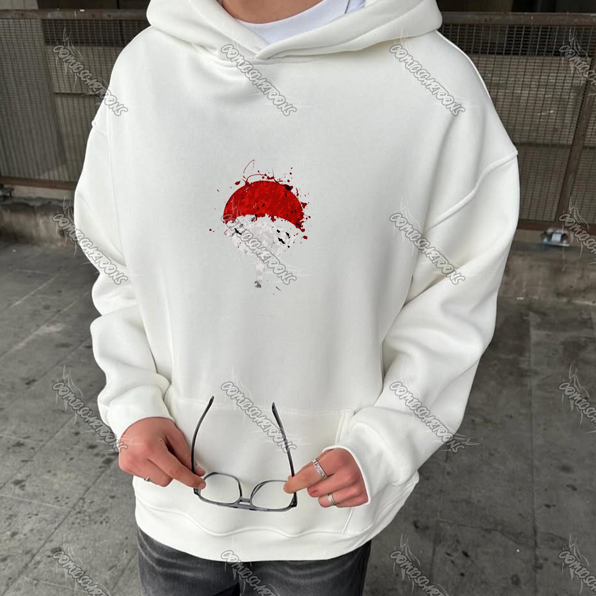 (Naruto)Plus Velvet Unisex Anime Graphic Streetwear Vintage Hoodie