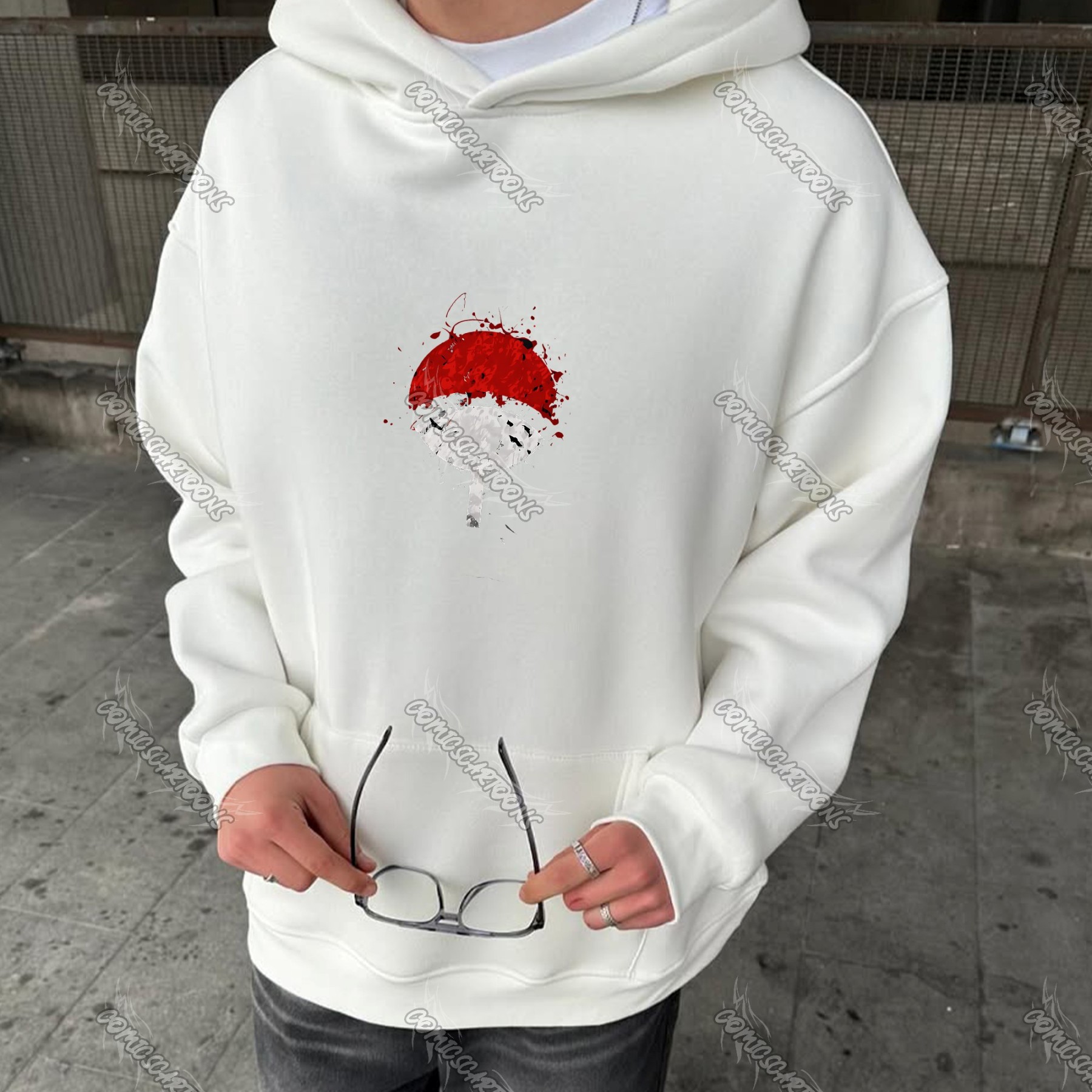 (Naruto)Plus Velvet Unisex Anime Graphic Streetwear Vintage Hoodie
