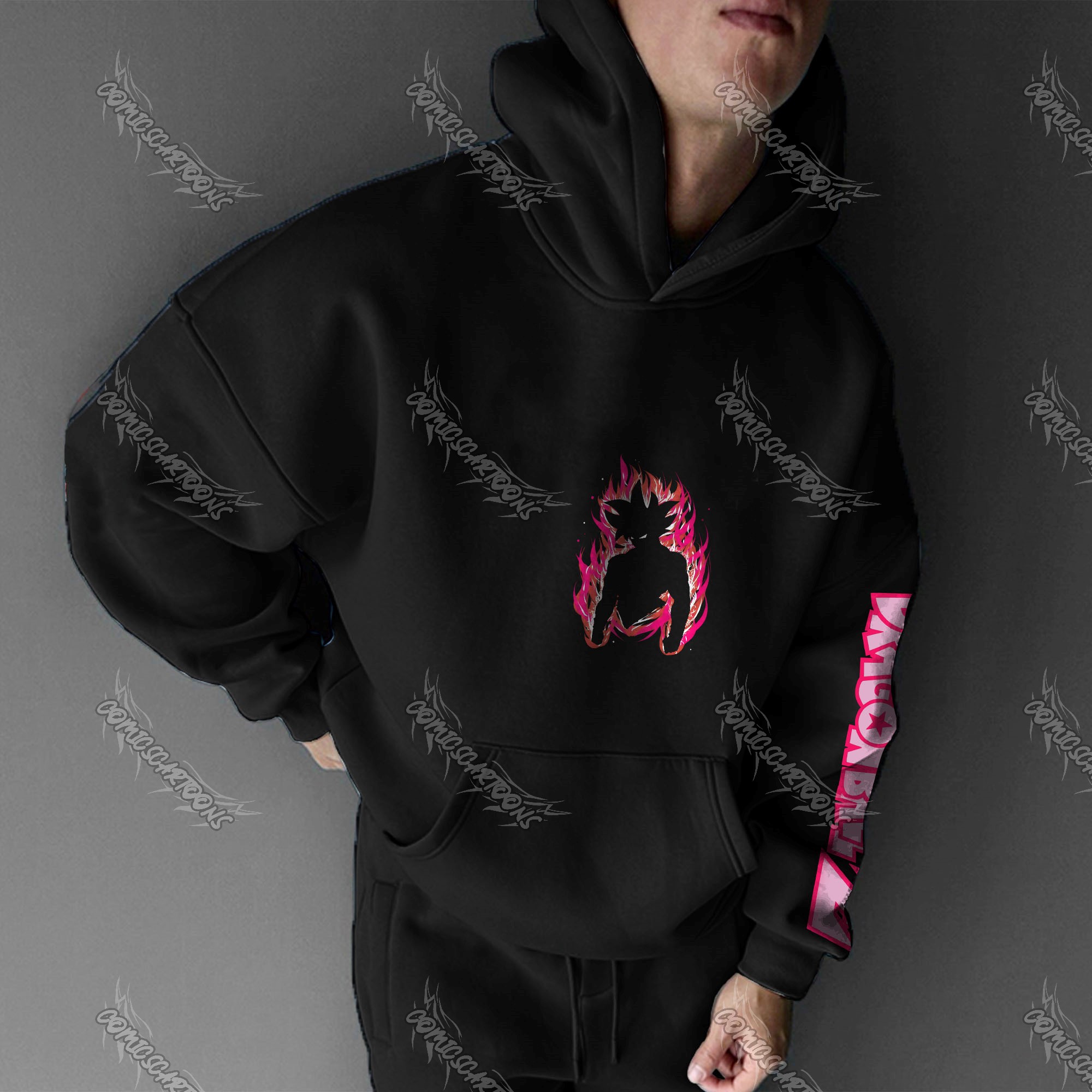 Plus Velvet Unisex Anime Graphic Streetwear Vintage Hoodie