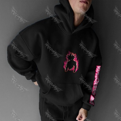 Plus Velvet Unisex Anime Graphic Streetwear Vintage Hoodie