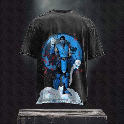 Unisex  Inspired Vintage Washed T-Shirt丨 Mortal Kombat