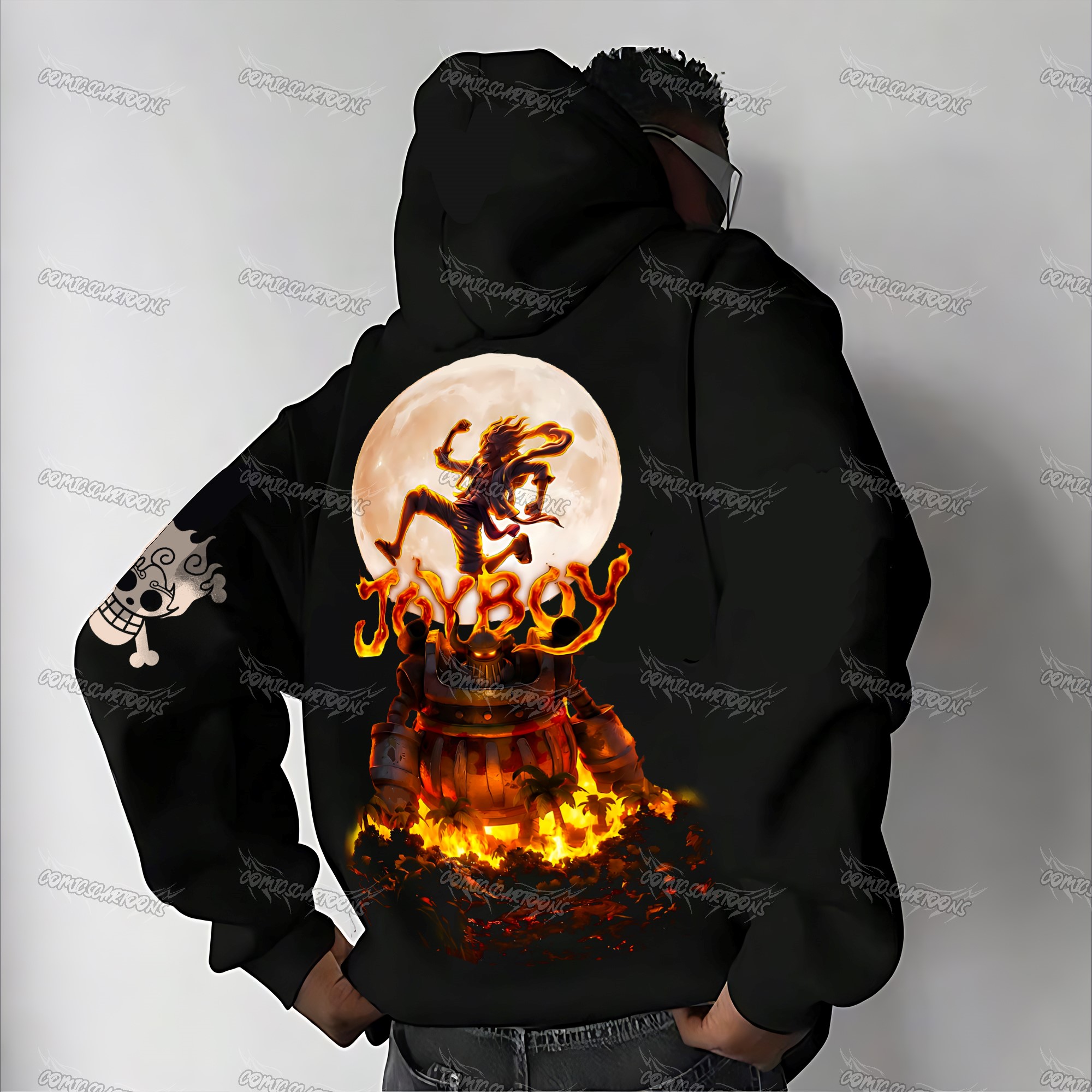 Plus Velvet Unisex Anime Graphic Streetwear Vintage Hoodie