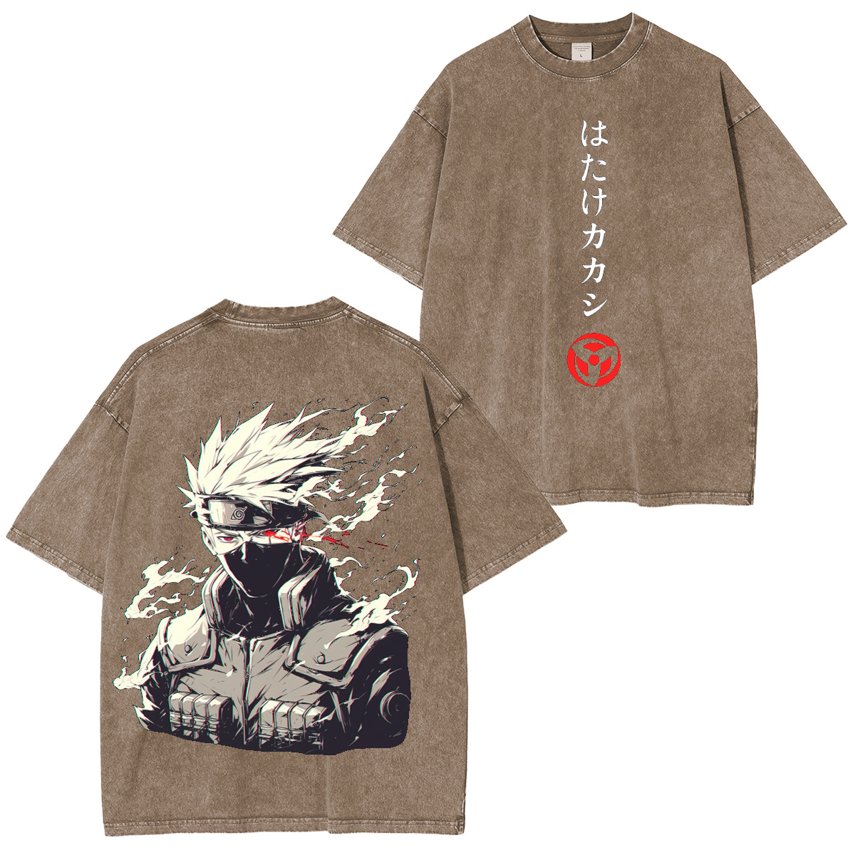 Kakashi,Naruto Anime Unsiex Washed T-Shirt