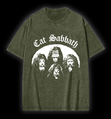 Cat Sabbath Vintage Washed 100% Cotton T-Shirt
