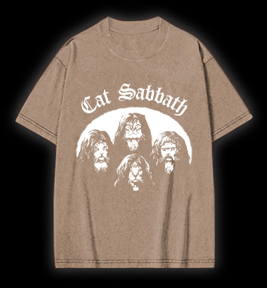 Cat Sabbath Vintage Washed 100% Cotton T-Shirt