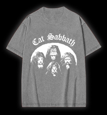 Cat Sabbath Vintage Washed 100% Cotton T-Shirt
