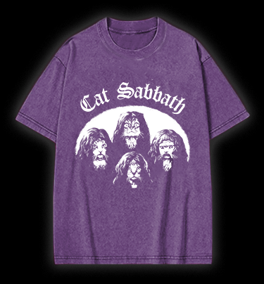 Cat Sabbath Vintage Washed 100% Cotton T-Shirt