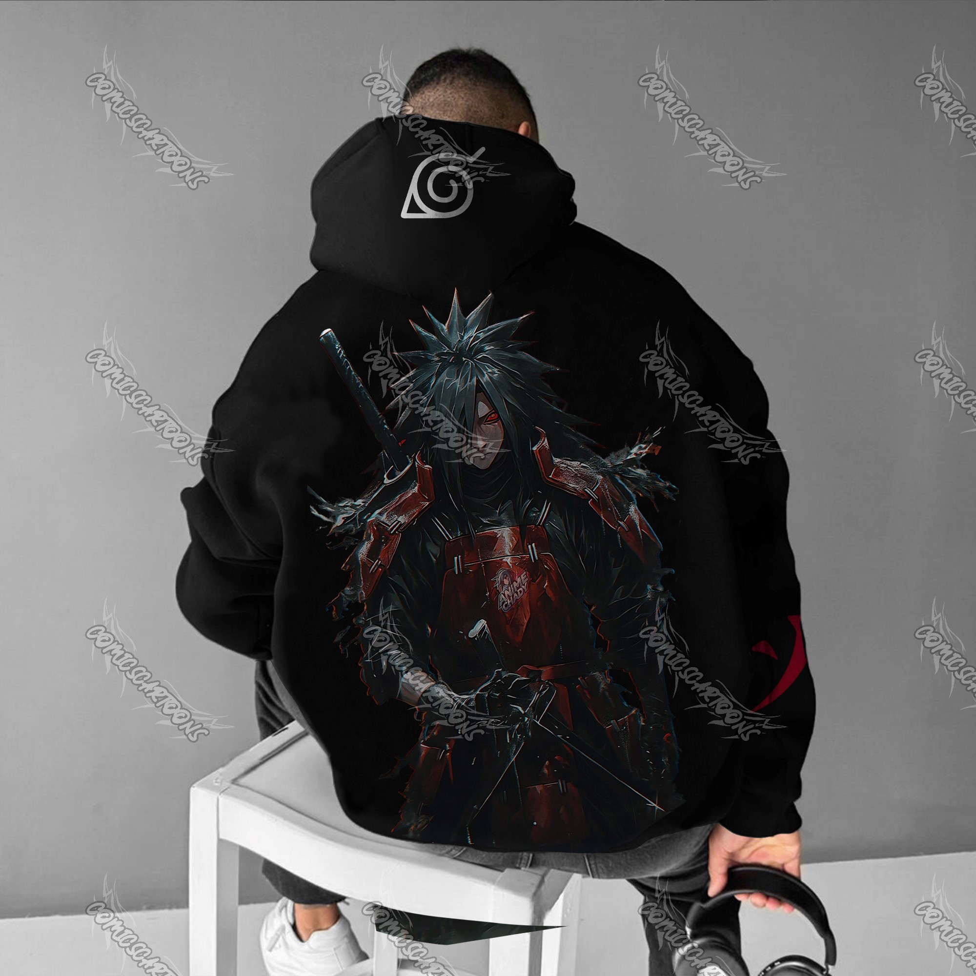 (Naruto)Plus Velvet Unisex Anime Graphic Streetwear Vintage Hoodie