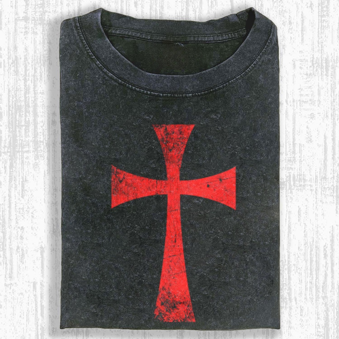 KNIGHTS TEMPLAR CROSS VINTAGE T-SHIRT.Movie