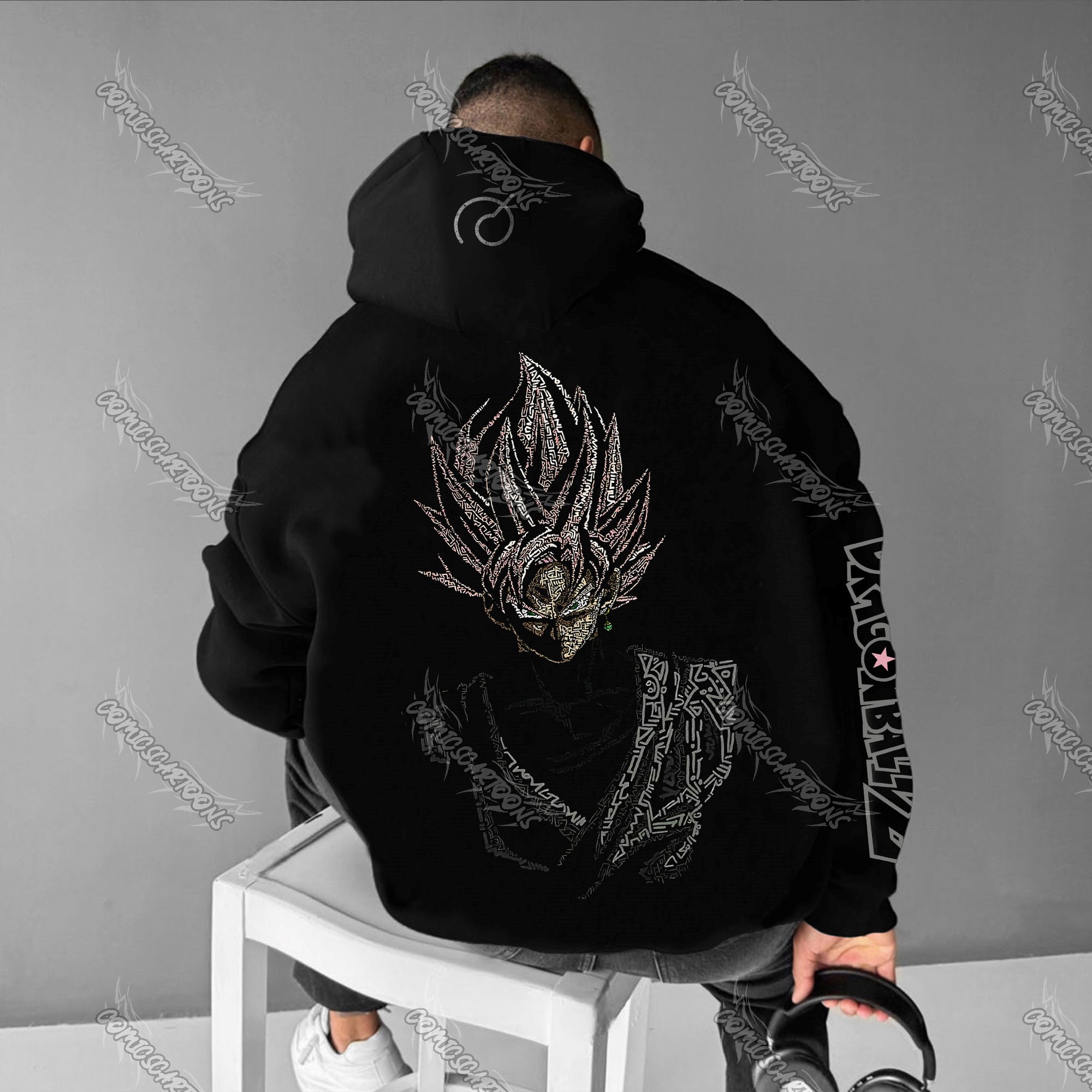 Plus Velvet Unisex Anime Graphic Streetwear Vintage Hoodie