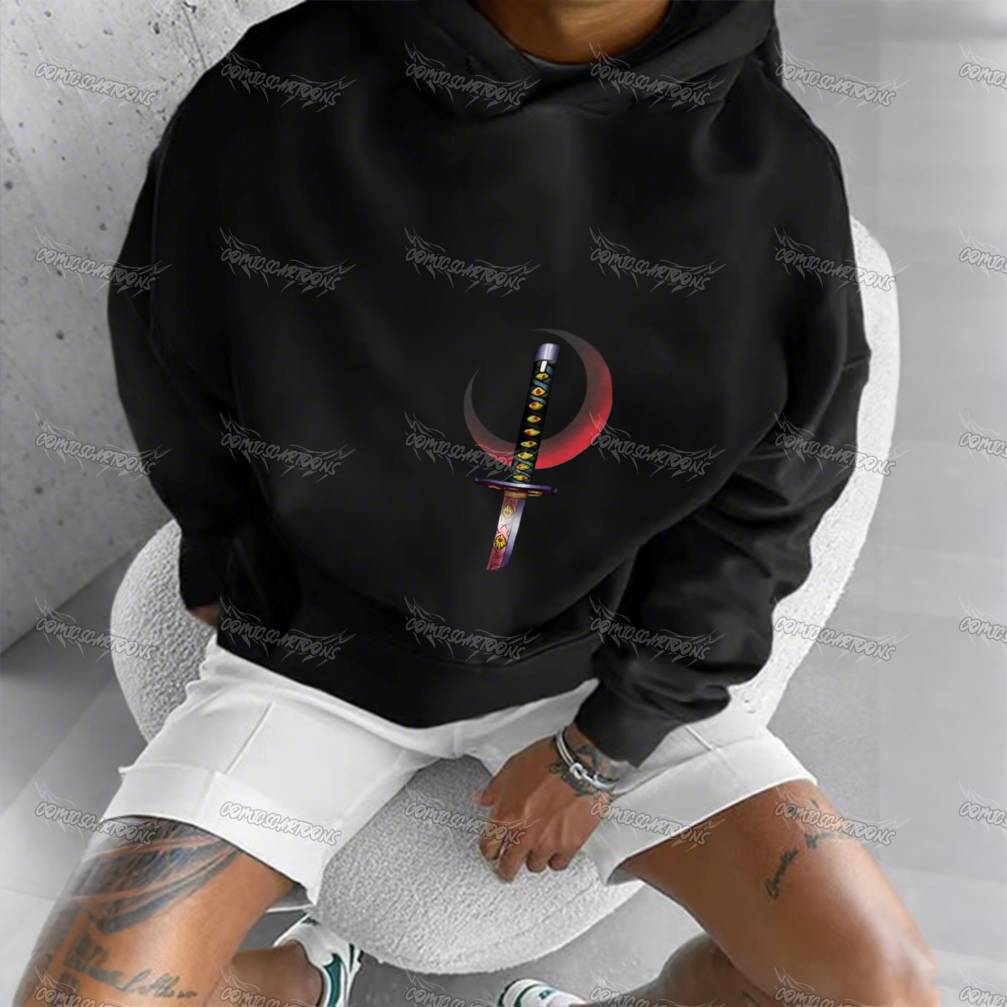 Plus Velvet Unisex Anime Graphic Streetwear Vintage Hoodie