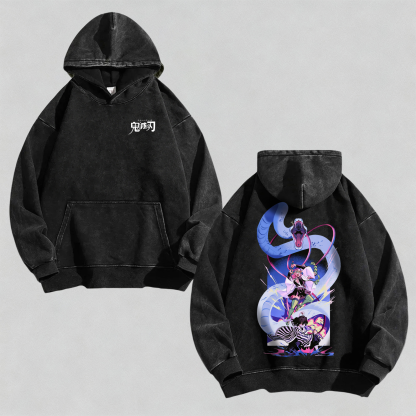 Unisex Anime Graphic Streetwear Vintage Washed 3D Direct Injection Hoodie