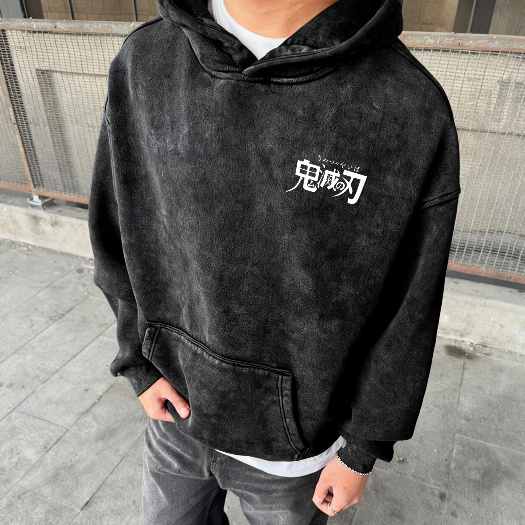 Unisex Anime Graphic Streetwear Vintage Washed 3D Direct Injection Hoodie