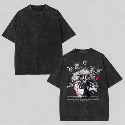 Unisex Anime Graphic Streetwear Vintage Washed 3D Direct Injection Hoodie