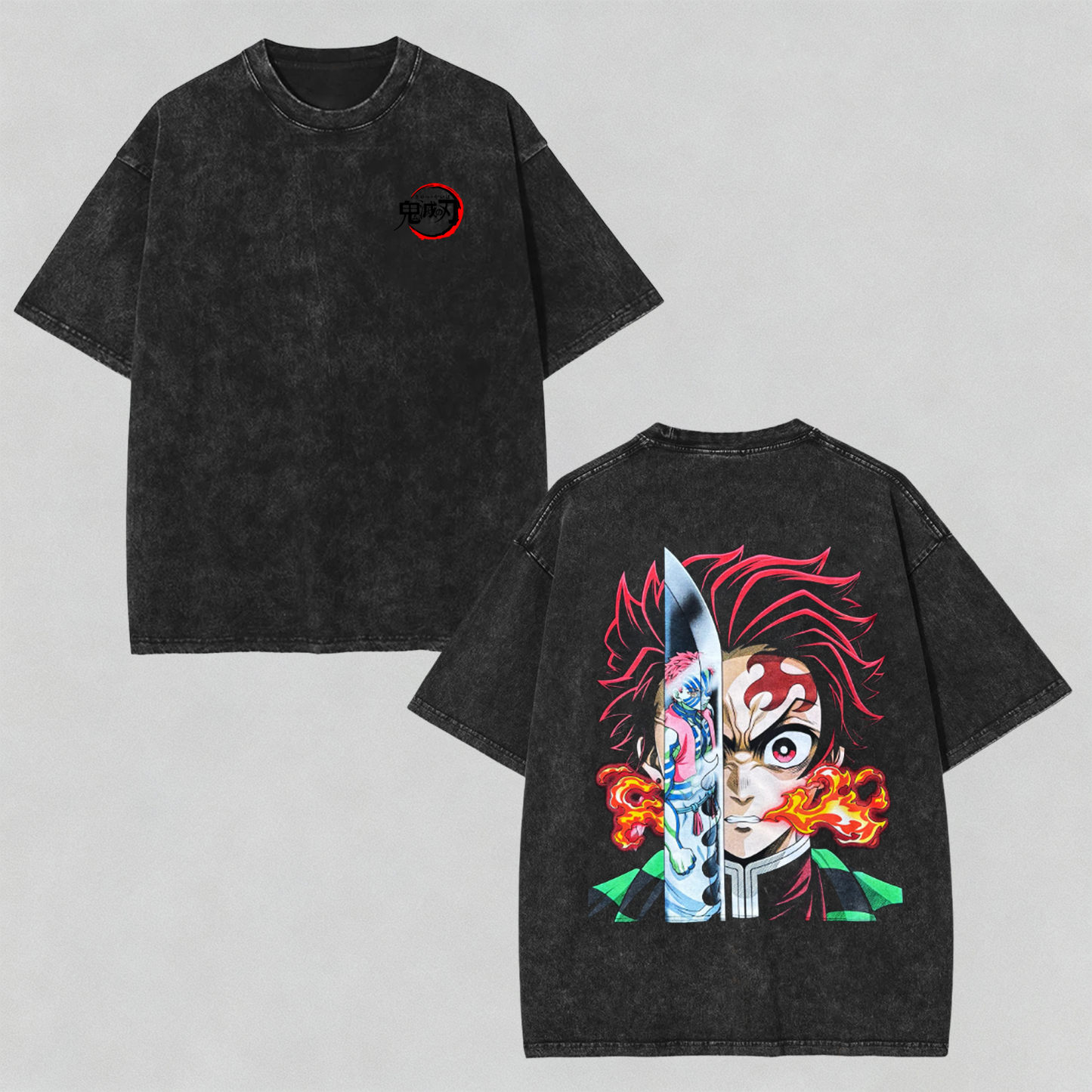 Unisex Anime Graphic Streetwear Vintage Washed 3D Direct Injection Hoodie