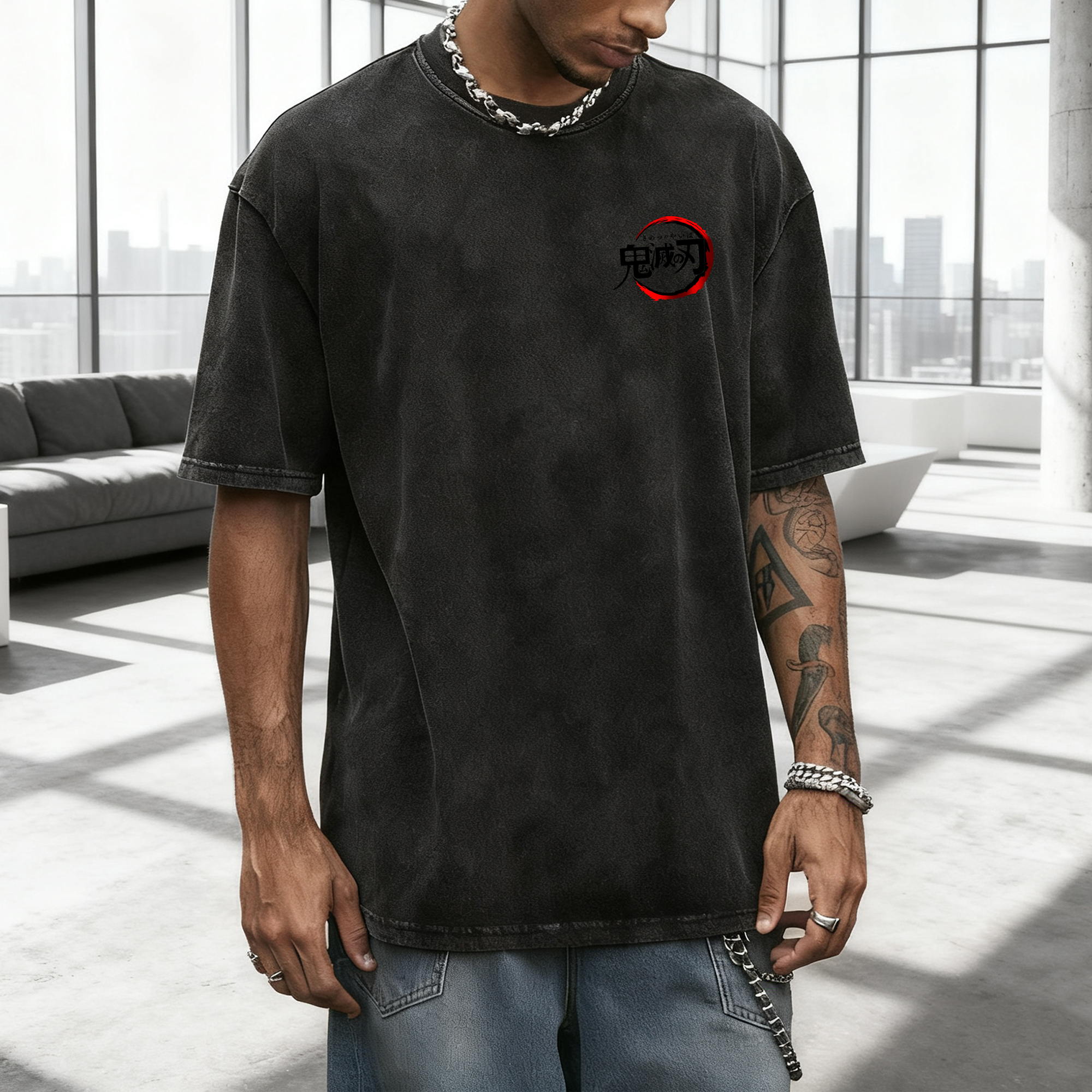 Unisex Anime Graphic Streetwear Vintage Washed 3D Direct Injection Hoodie