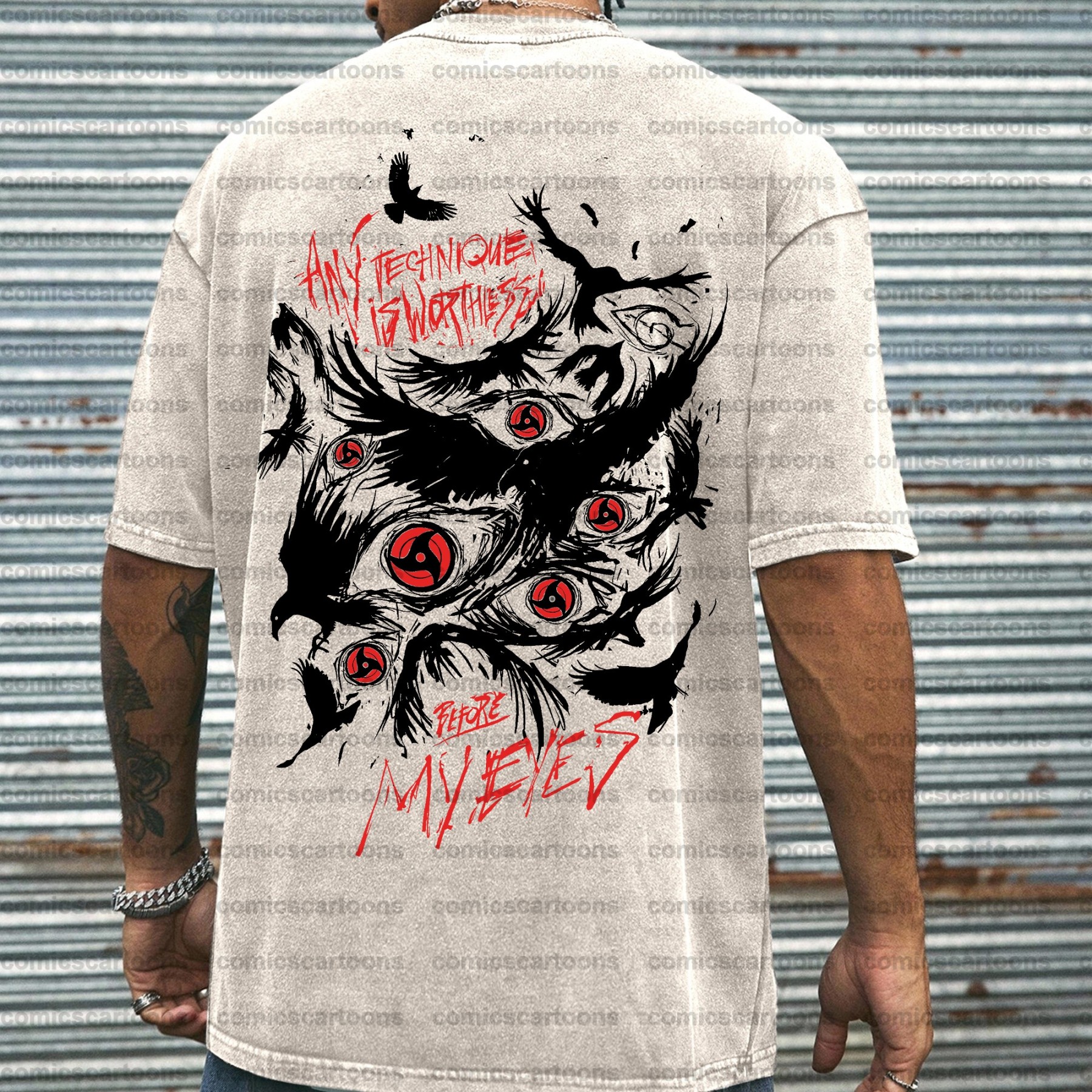 Unisex Anime Inspired Vintage Washed T-Shirt