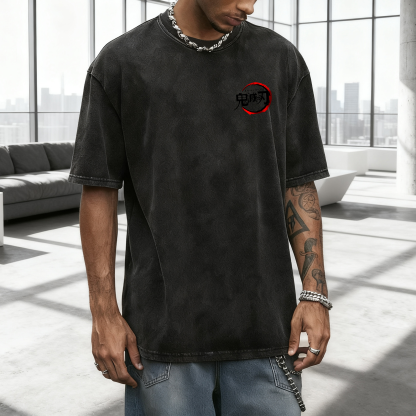 Unisex Anime Graphic Streetwear Vintage Washed 3D Direct Injection Hoodie