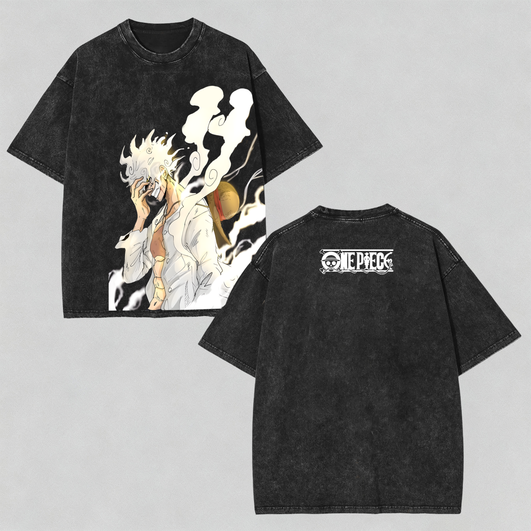 Unisex Anime Graphic Streetwear Vintage Washed 3D Direct Injection Hoodie