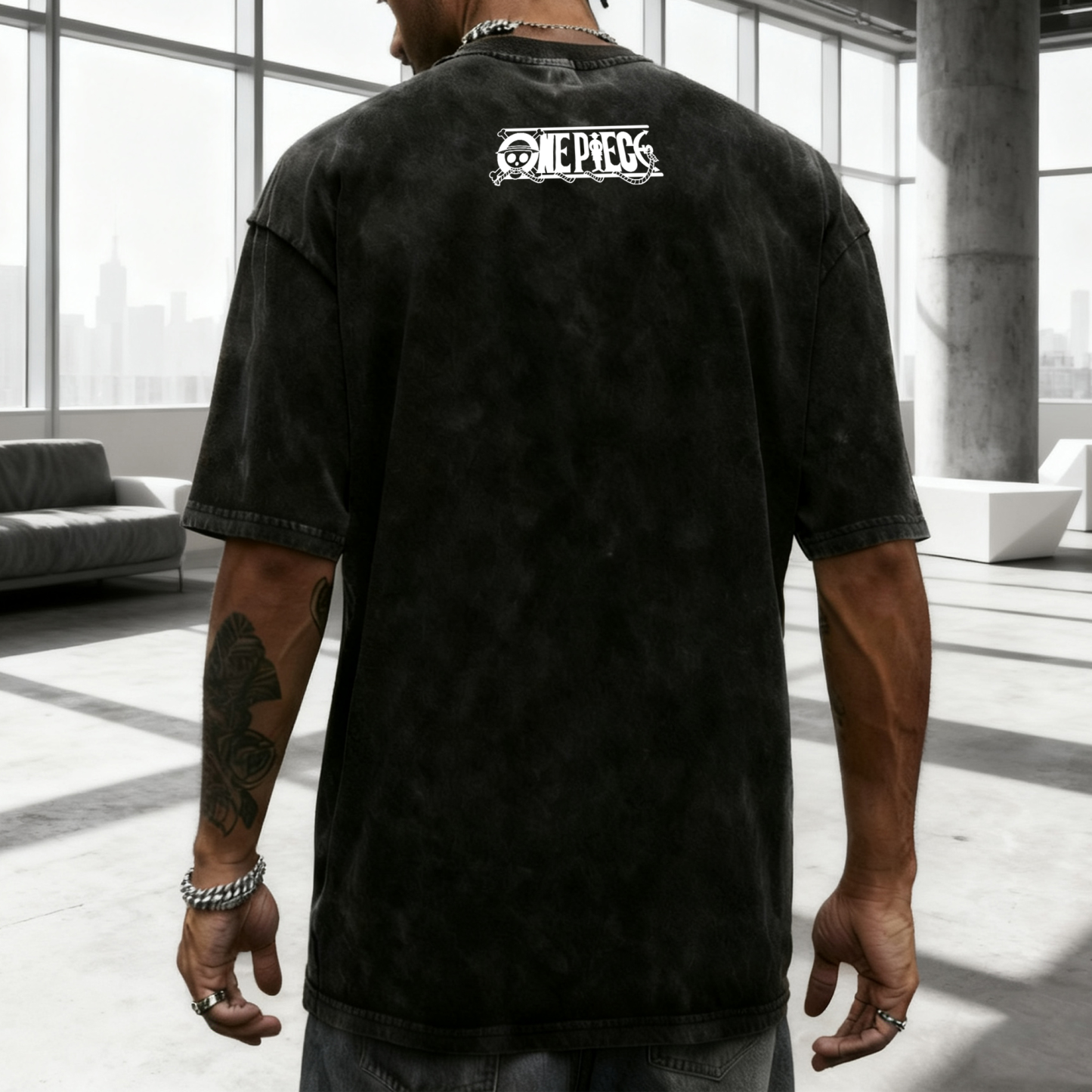 Unisex Anime Graphic Streetwear Vintage Washed 3D Direct Injection Hoodie