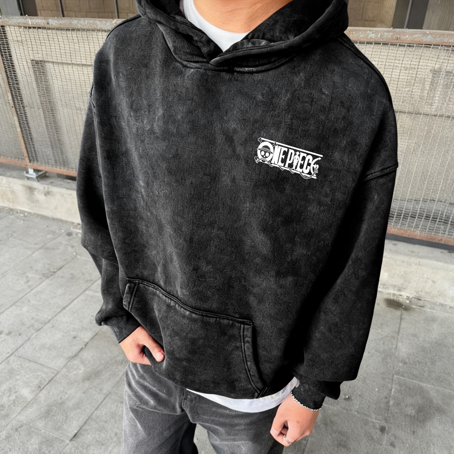 Unisex Anime Graphic Streetwear Vintage Washed 3D Direct Injection Hoodie