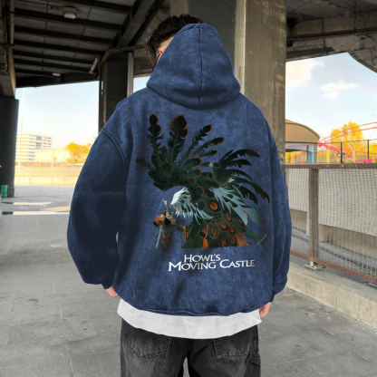 Unisex Anime Graphic Streetwear Vintage Washed 3D Direct Injection Hoodie