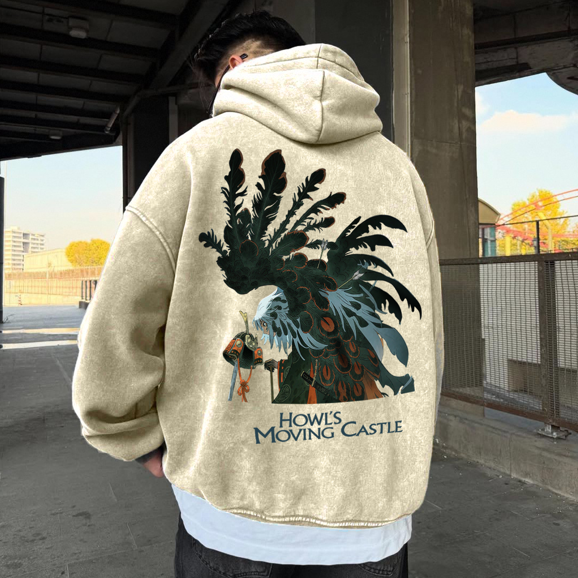 Unisex Anime Graphic Streetwear Vintage Washed 3D Direct Injection Hoodie