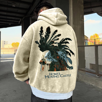 Unisex Anime Graphic Streetwear Vintage Washed 3D Direct Injection Hoodie