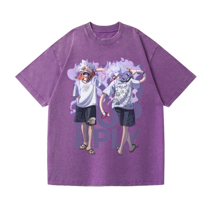 Unisex Anime Graphic Streetwear Vintage Washed 3D Direct Injection Hoodie