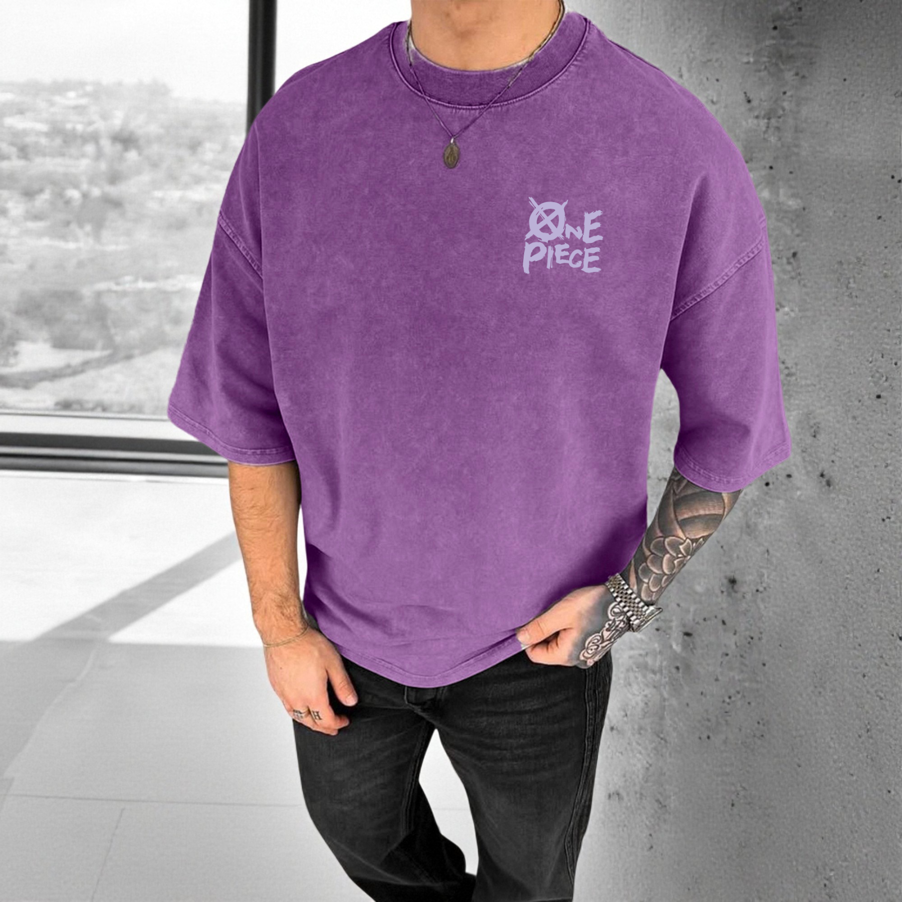 Unisex Anime Graphic Streetwear Vintage Washed 3D Direct Injection Hoodie