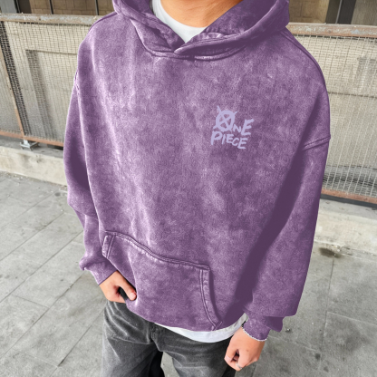 Unisex Anime Graphic Streetwear Vintage Washed 3D Direct Injection Hoodie