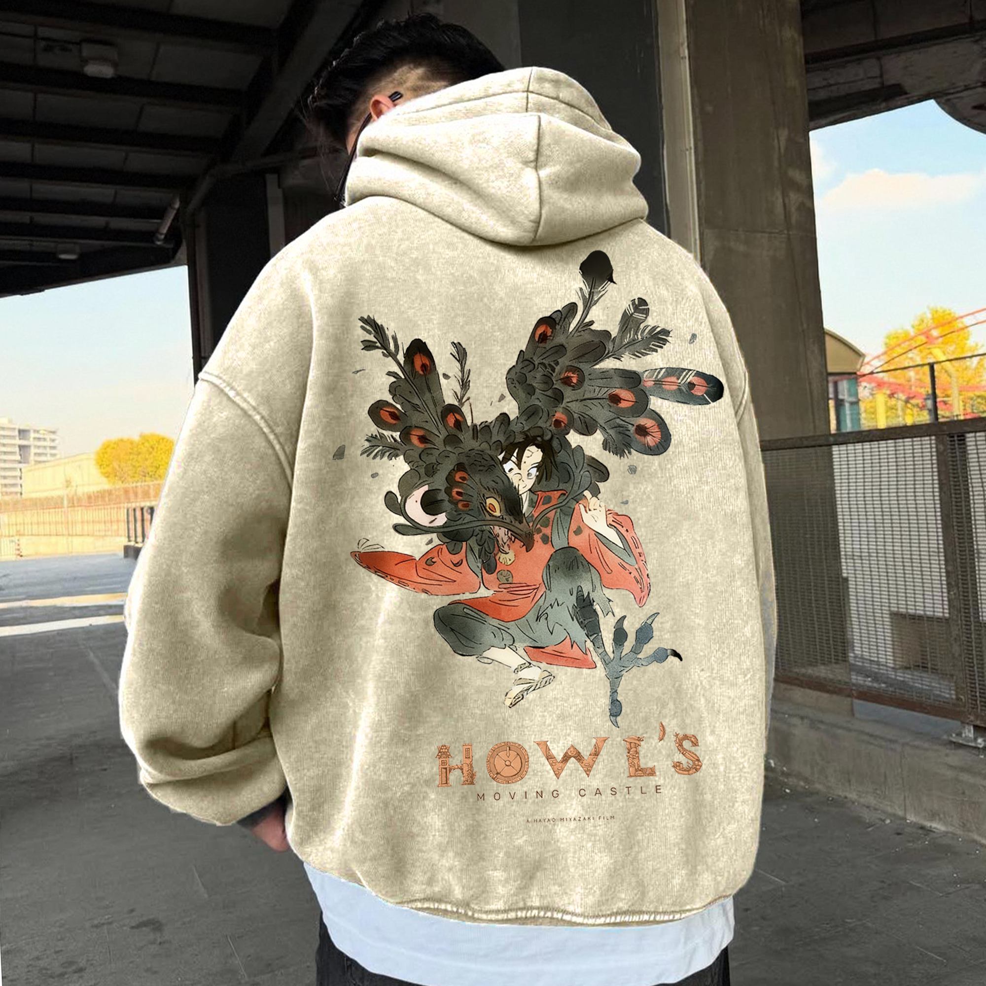 Unisex Anime Graphic Streetwear Vintage Washed 3D Direct Injection Hoodie