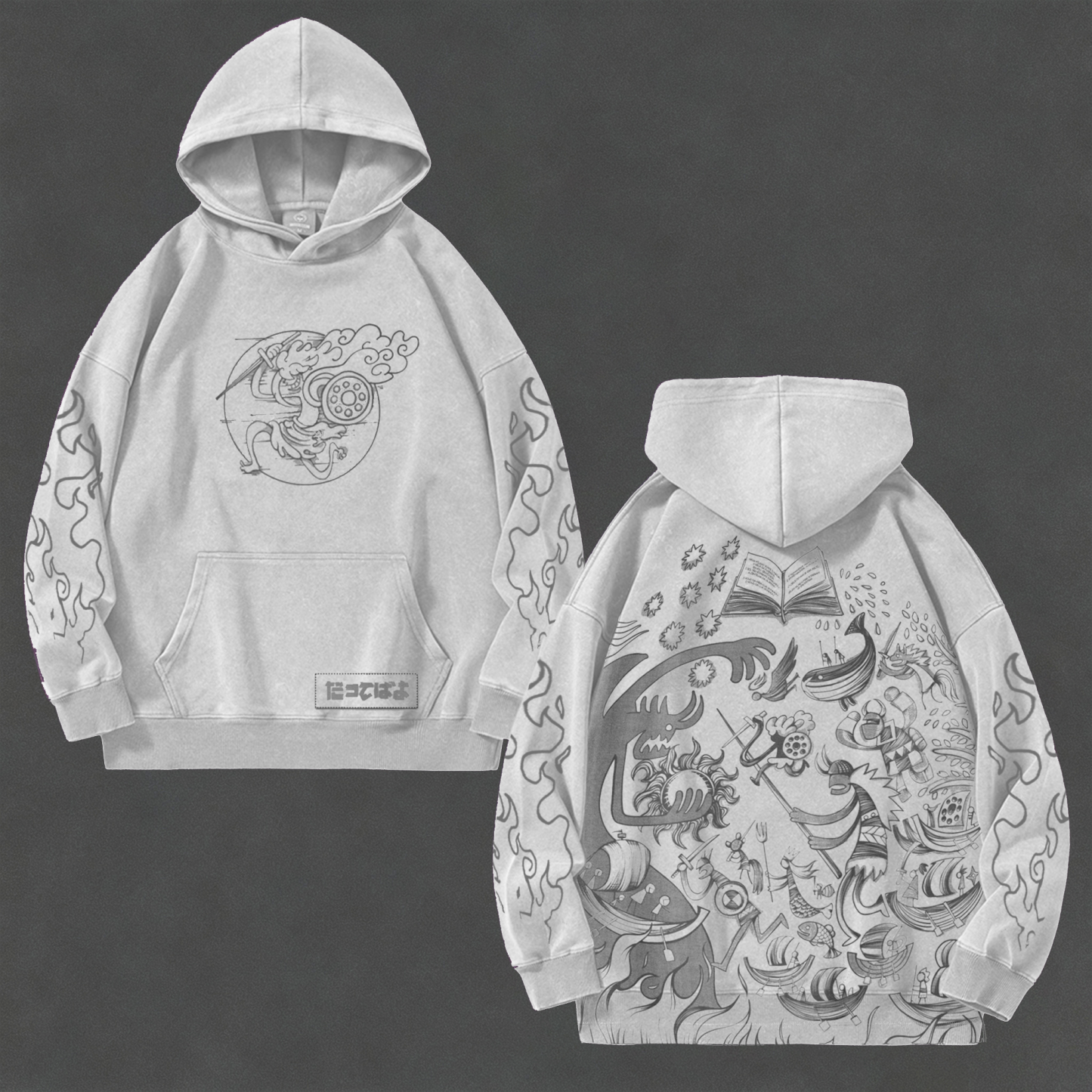 Unisex Anime Graphic Streetwear Vintage Washed Hoodie | ONE PIECE