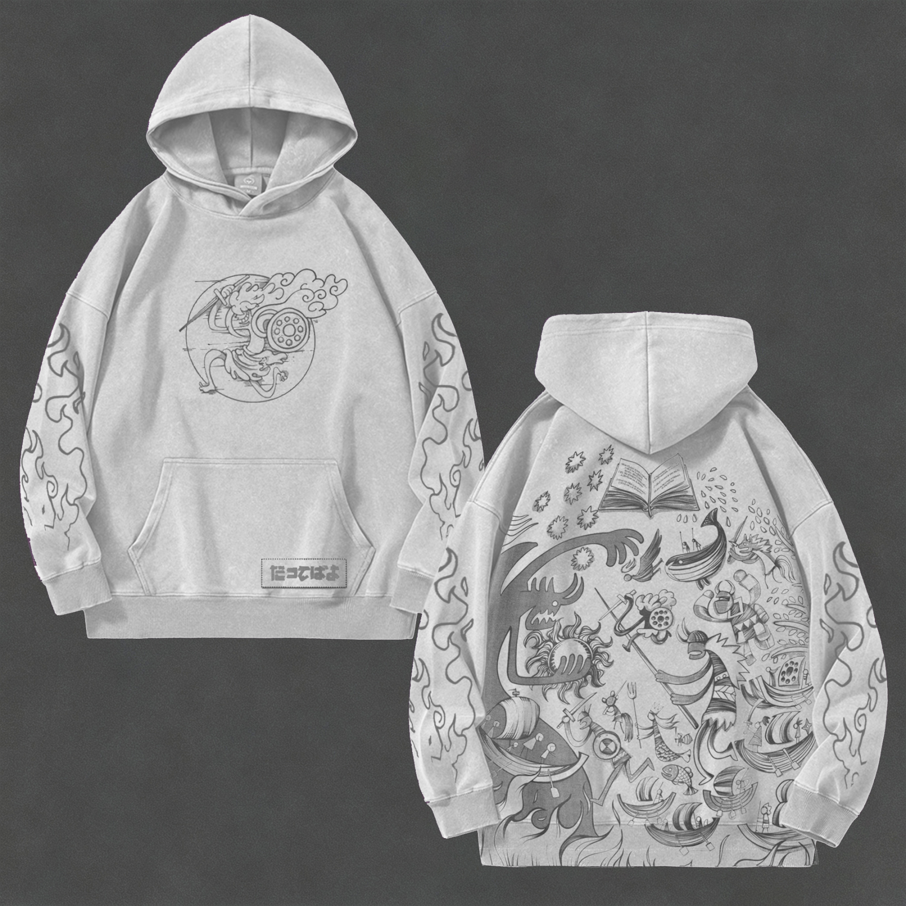 Unisex Anime Graphic Streetwear Vintage Washed Hoodie | ONE PIECE