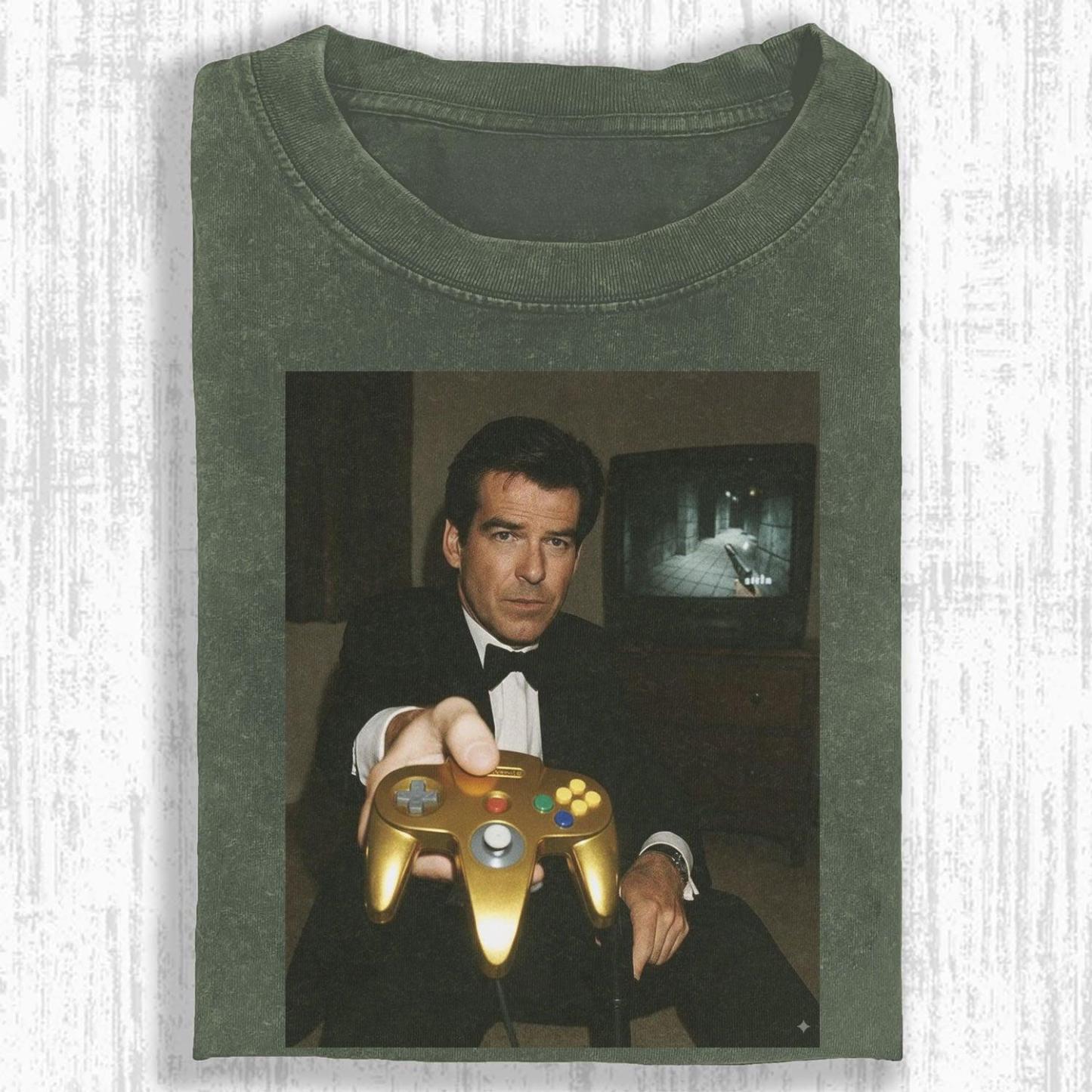 GOLD N64 JAMES BOND 'YOUR TURN' FUNNY T-SHIRT&SWEATSHIRTS&HOODIES.Movie