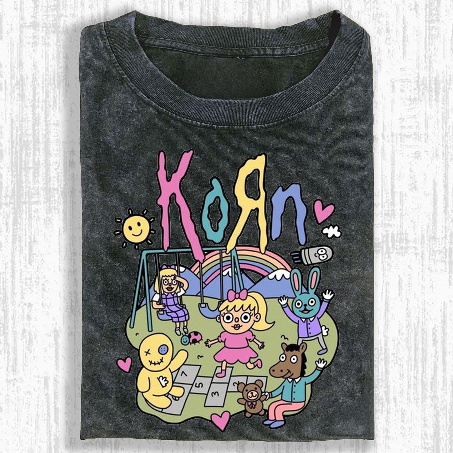 MUSIC KORN VINTAGE WASHED TEE.Movie