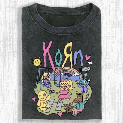MUSIC KORN VINTAGE WASHED TEE.Movie