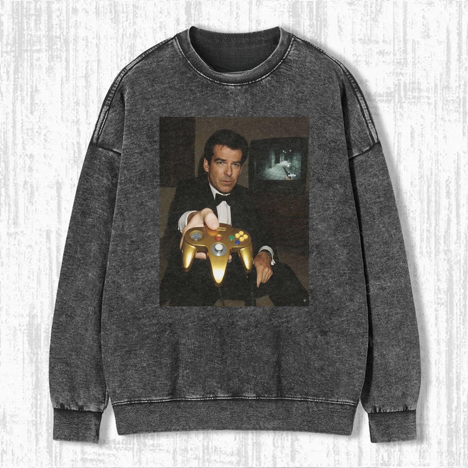 GOLD N64 JAMES BOND 'YOUR TURN' FUNNY T-SHIRT&SWEATSHIRTS&HOODIES.Movie