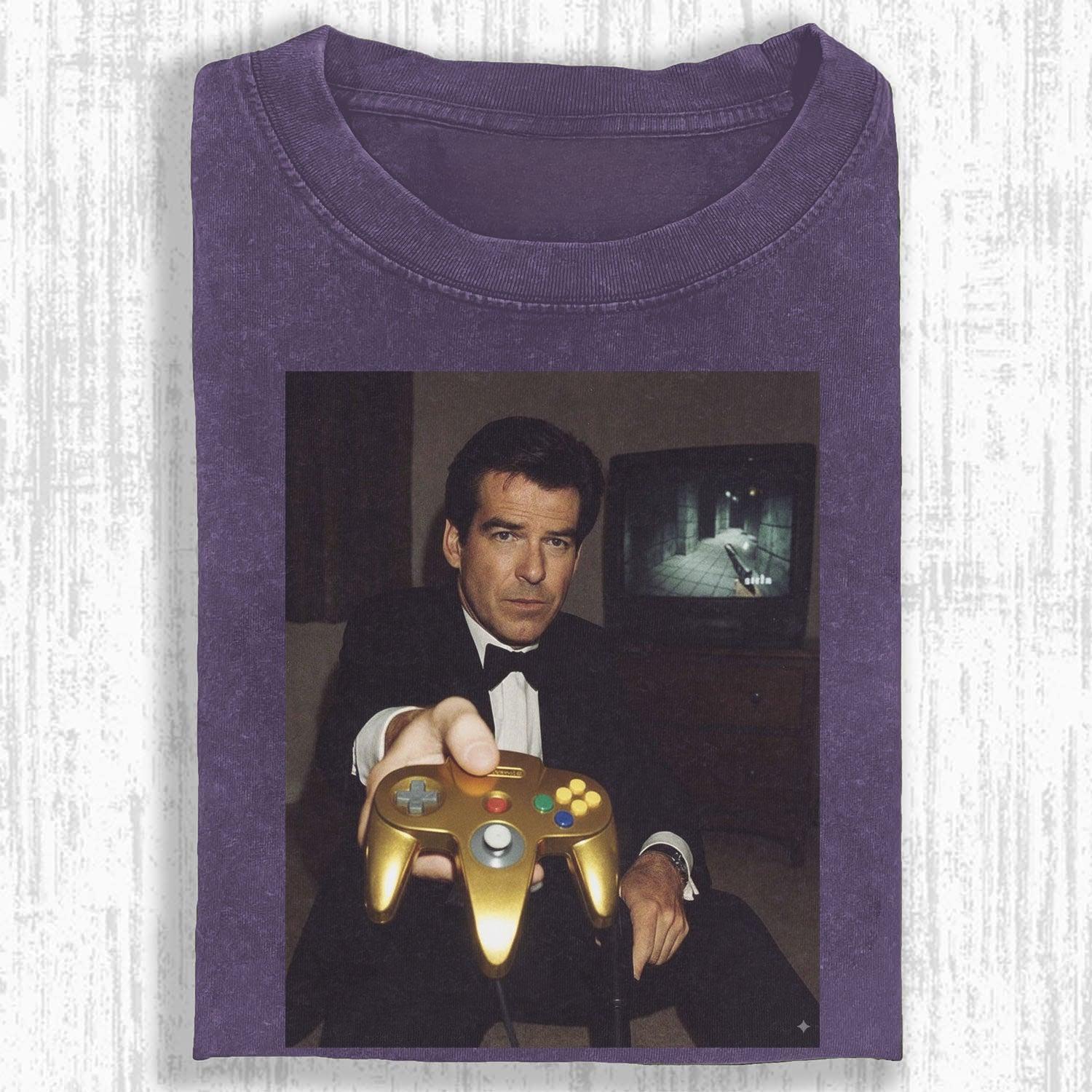 GOLD N64 JAMES BOND 'YOUR TURN' FUNNY T-SHIRT&SWEATSHIRTS&HOODIES.Movie