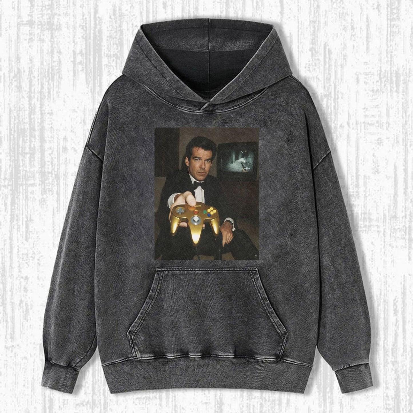 GOLD N64 JAMES BOND 'YOUR TURN' FUNNY T-SHIRT&SWEATSHIRTS&HOODIES.Movie