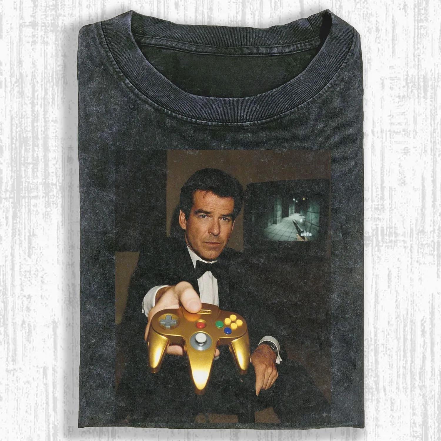 GOLD N64 JAMES BOND 'YOUR TURN' FUNNY T-SHIRT&SWEATSHIRTS&HOODIES.Movie