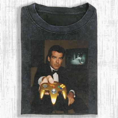 GOLD N64 JAMES BOND 'YOUR TURN' FUNNY T-SHIRT&SWEATSHIRTS&HOODIES.Movie