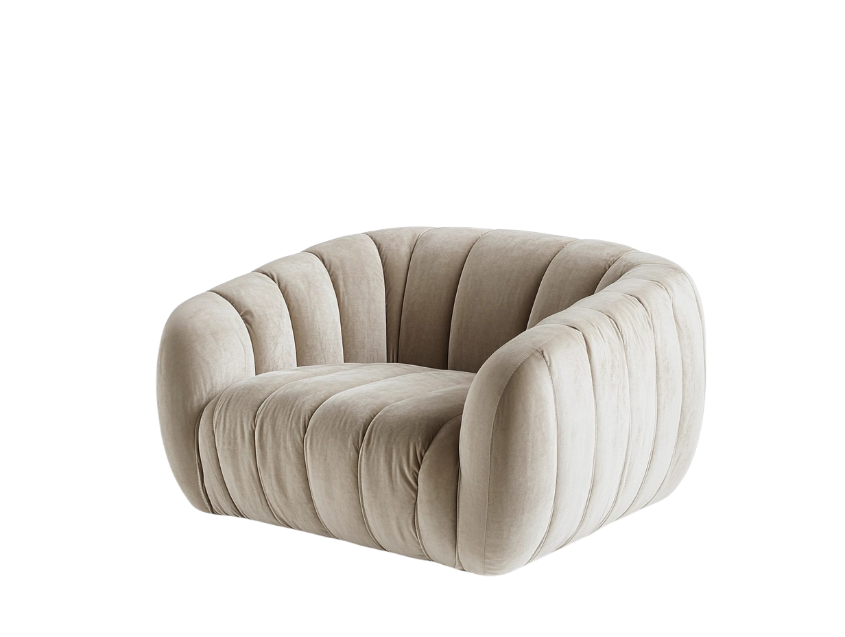 Sillón Terciopelo Beige 96x72x88cm-Minurea