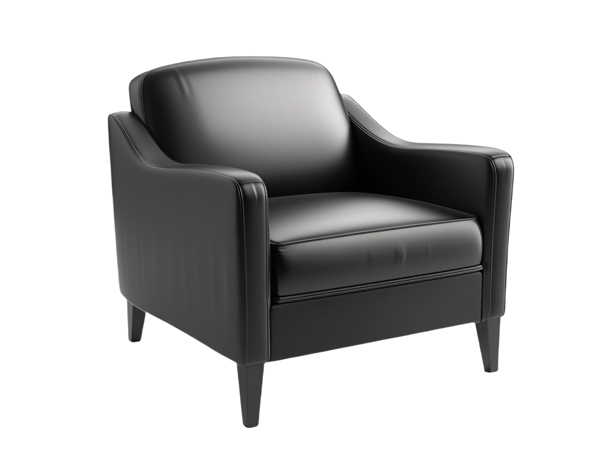 Sillón de Cuero Sintético Negro 85cm x 75cm x 85cm-Minurea