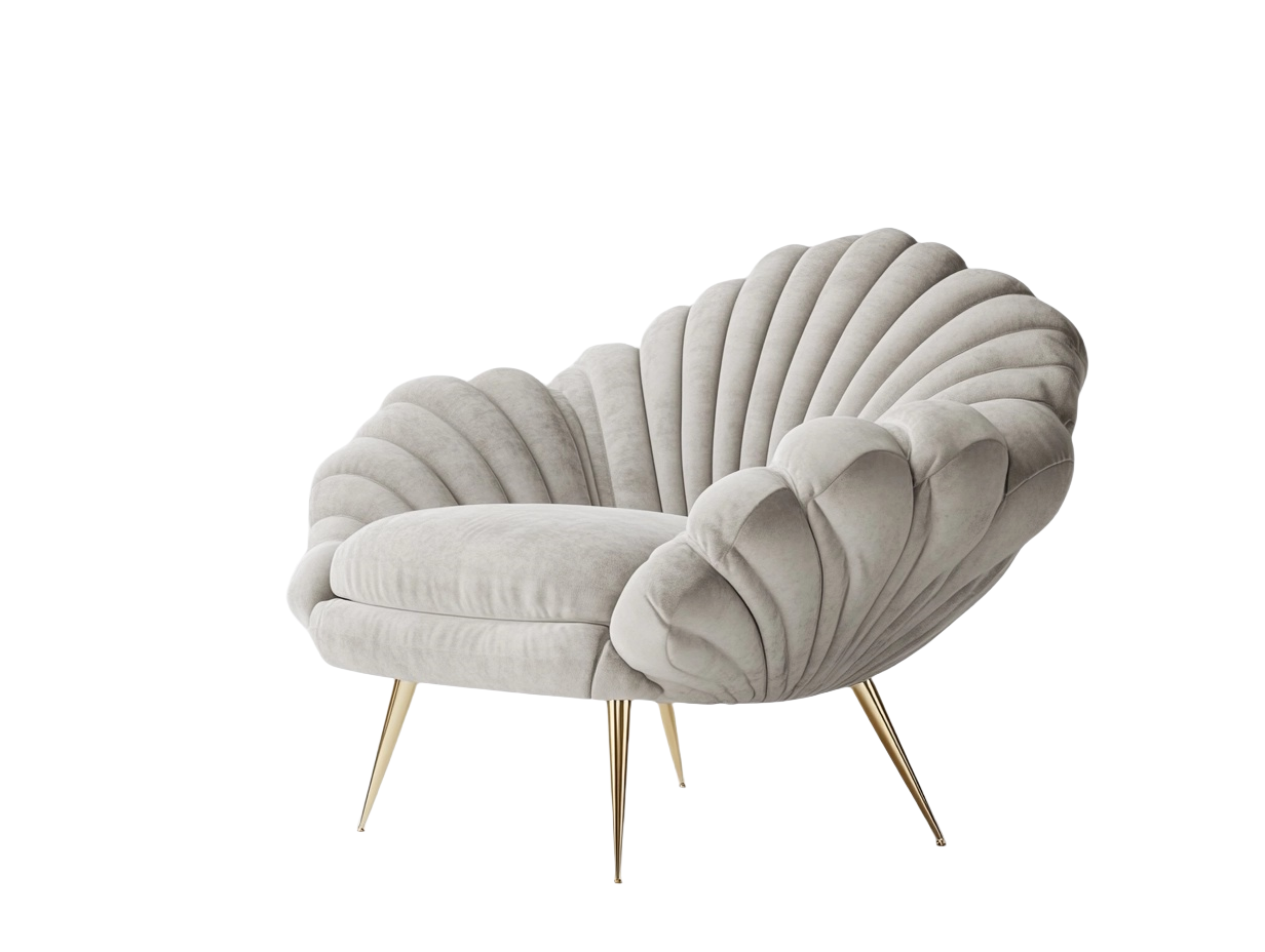 Sillón tapizado en terciopelo beige con patas de metal 95x85x90 cm-Minurea
