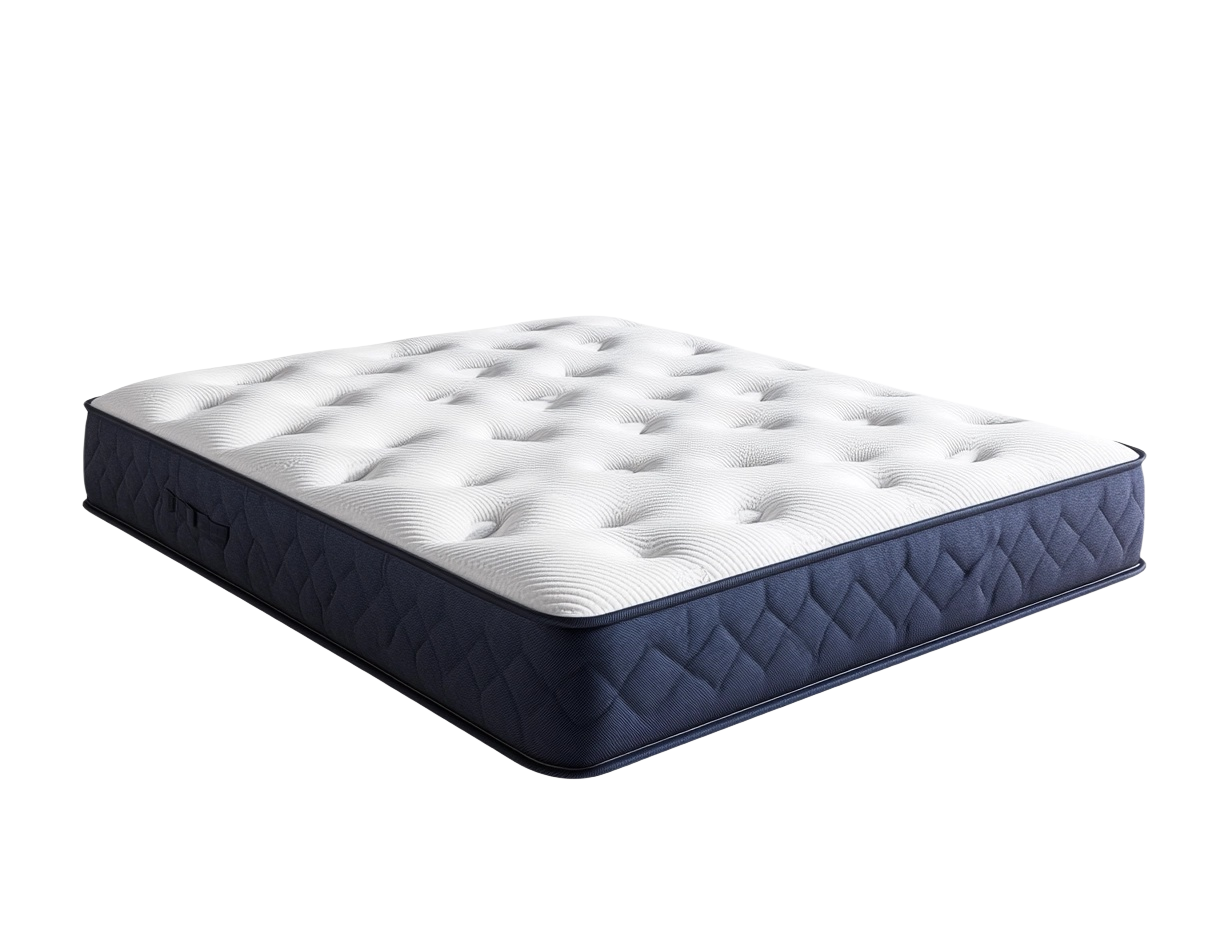 Colchón Espumado Viscoelástico 200x150x25 cm Blanco/Azul Algodón/Poliéster Rectangular-Minurea