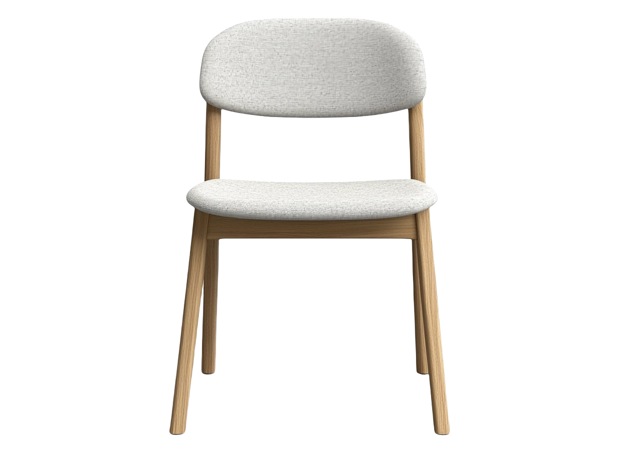 Silla de Comedor Tela Algodón Gris Claro Madera Roble 80x45x50 cm-Minurea