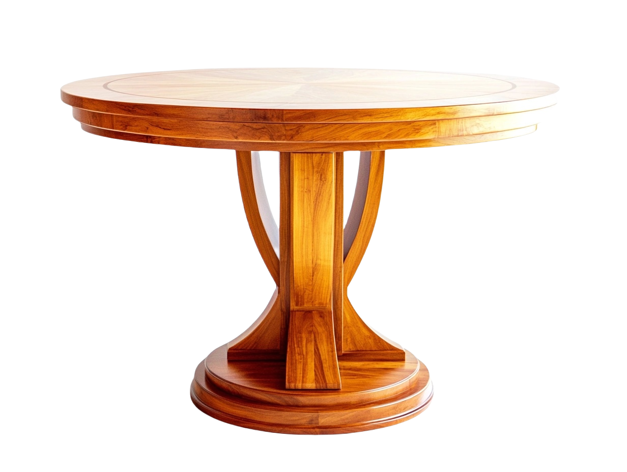 Mesa Comedor Redonda Madera Maciza Diámetro 120cm Marrón-Minurea