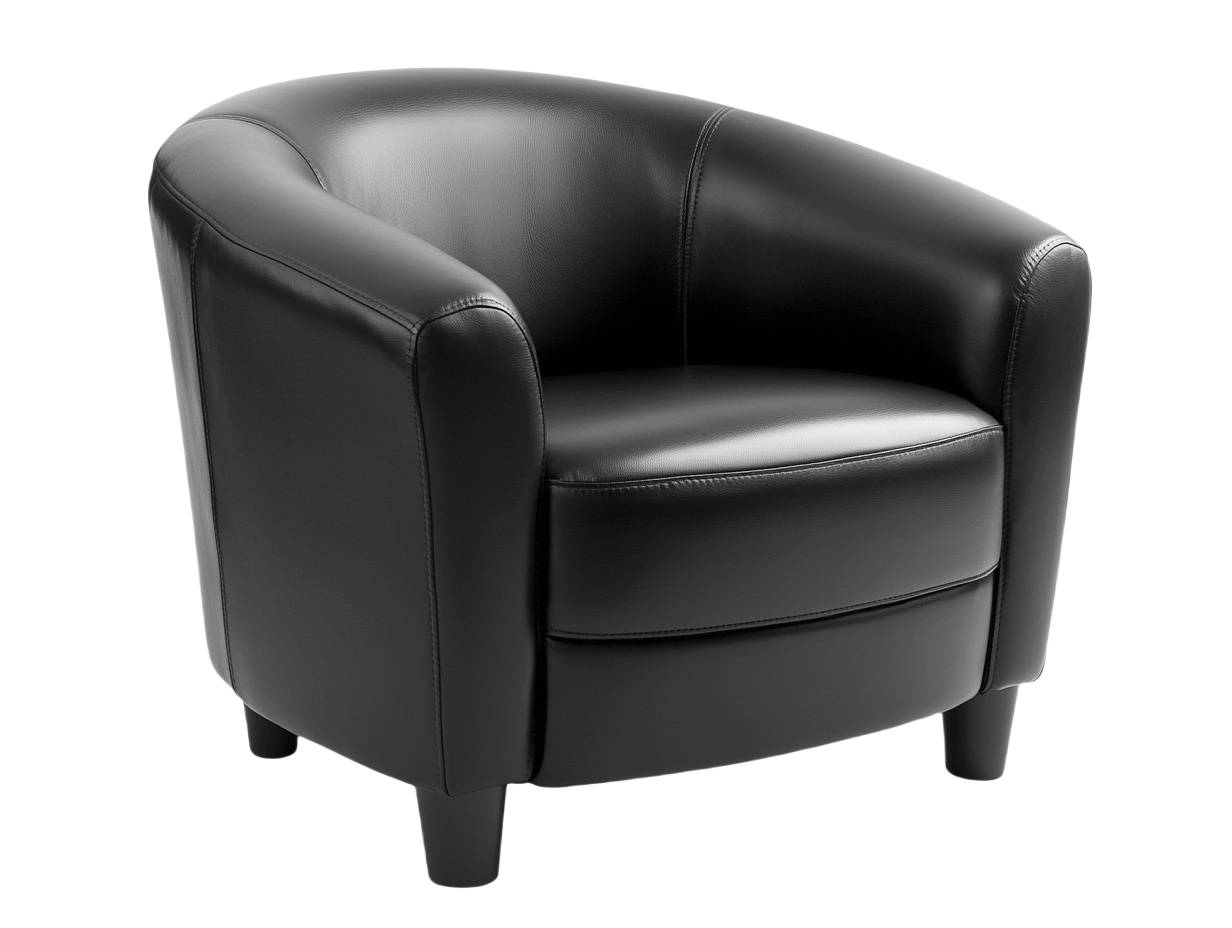 Sillón Redondo de PU Negro 70x70x76cm-Minurea